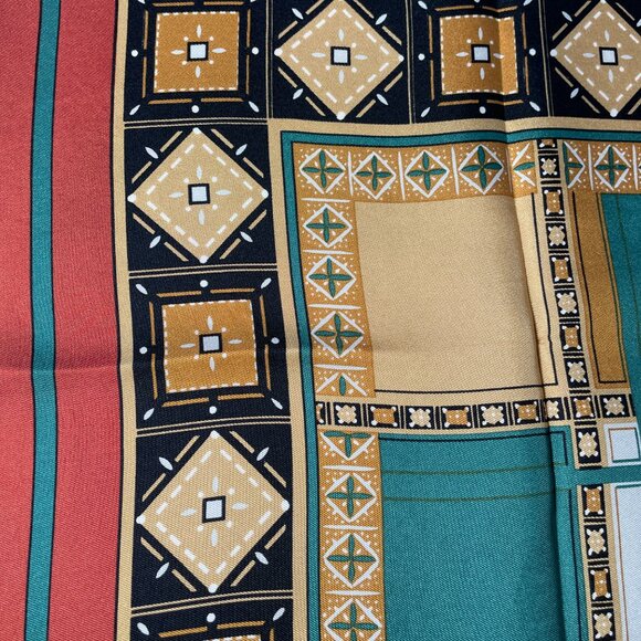 Vintage Christian Dior Silk Scarf – Geometric Tile Print - Picture 4 of 15